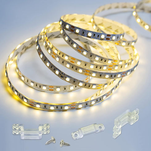 Qunclay 300 Pack Strip Light Mounting Brackets LED Clear Clips Outdoor Fixed Clips LED Tape Clamp with Screws for 12 mm Wide IP67/68 Strip Lights ...