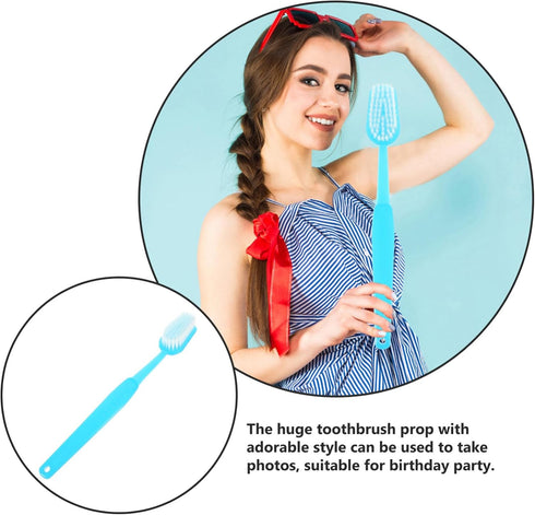 Toyvian Big Toothbrush Giant Toothbrush Prop Huge Toothbrush Fake Oversized Toothbrush Novelty Large Toothbrush Toy for Halloween Comedy Party Fav...