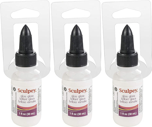 Sculpey Polyform Sculpey Glaze 1 Ounce-Glossy (3-Pack)...