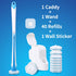Disposable Toilet Brush with 40PCS Refills, Wall Mounted Compact Bathroom Bowl Wand Cleaning System Long Handle with Storage Caddy...