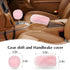 6 Pieces Fluffy Steering Wheel Covers Winter Wool Fur Handbrake Cover Warm Gear Steering Wheel Cover Console Seat Belt Shoulder Pads Accessories F...