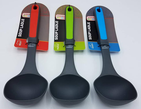 Meat Red Soup Ladle, Non Stick Silicone, Comfortable Handle, Serving and Cooking Spoon for Hot and Cold Foods, Color Coded Home and Kitchen Access...