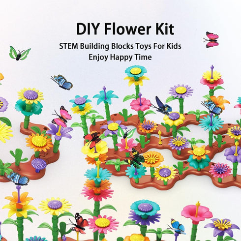 Blocks Toys Flower Garden for Girls Toys STEM, Educational Toy Gardening Pretend Play Set Upgrade DIY Flower Stacking Toys for Kids Preschool...