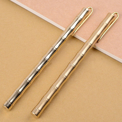 Bamboo Joint Brass Pen Portable Delicate Signature Pen Ballpoint Pen with Clip......
