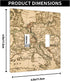 Antique Old Map 2-Gang Wall Plate Retro Beige European Map Italy France Spain Mediterranean Continent Vintage Nautical Toggle Light Switch Covers ...