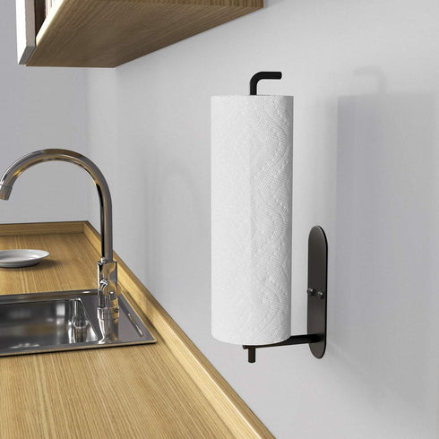 VAEHOLD Self Adhesive Paper Towel Holder Under Cabinet Mount, Wall Mounted Paper Towel Roll Holder for Kitchen, Bathroom, Wall - SUS304 Stainless ...