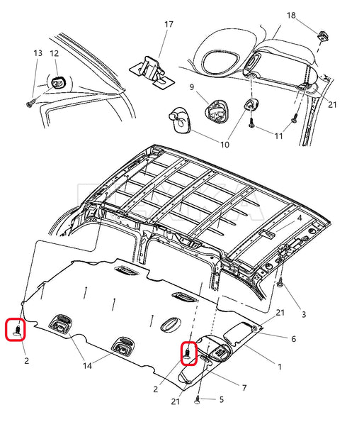 Rexka 30pcs Interior Roof Headliner Retainer Clip Fastener Compatible with Chrysler TY98TL2-AA Caravan Town Country Voyager Mini-Vans...