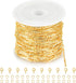 Jabogrii 16.4 Feet 18K Gold Plated Brass Chain for Jewelry Making Columnar Necklace Bracelet Jewelry Making Chains with Lobster Clasps and Open Ju...
