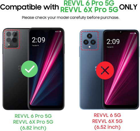 for REVVL 6 Pro 5G / REVVL 6X Pro 5G Case, with Screen Protector, Military Grade Drop Proof Shockproof Cover Dual Layer Heavy Duty Rugged Protecti...