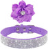 Rhinestone Dog Collar, Cute Dazzling Sparkling Soft Suede Leather Dog Cat Rhinestone Collar Crystal Diamond Pet Dog Puppy Collar (Purple5, XXS), X...
