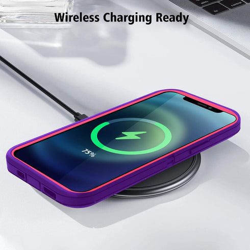 Defense iPhone 12 Case iPhone 12 Pro Case with Two Screen Protector Layer Rugged Heavy Duty Cases for iPhone 12/ iPhone Pro,6.1 inch 2020 (Light P...