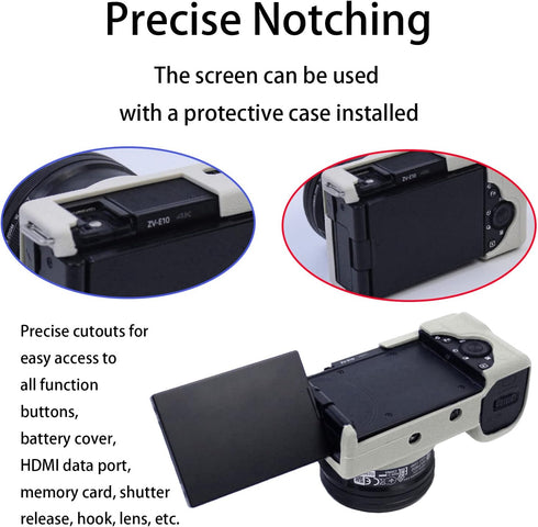 ZV-E10 Camera Case, Soft Silicone Rubber Protective Cover Skin for Sony ZV-E10 ZVE10 Digital Camera, Slim Fit Body Skin DSLR Camera Sleeve Protect...