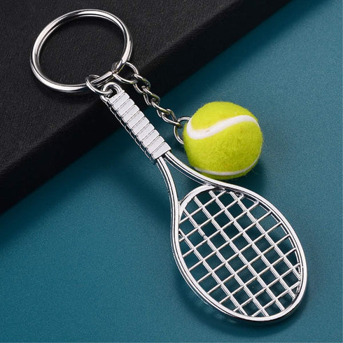 Tennis Keychain Mini Metal Tennis keychains Cute Tennis Racket Ball Keychain Perfect Gifts...