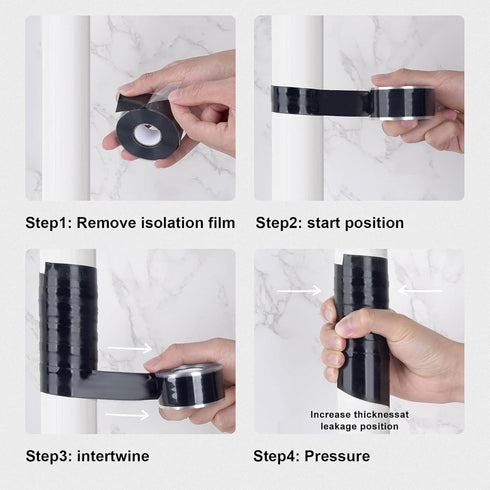 Seal Self Fusing Silicone Tape, 2 Rolls 1inx10' Weatherproof Hose Repair Tape, Heavy Duty and Leak Proof Rubber Hose Tape?Flex Seal Tape for Emerg...