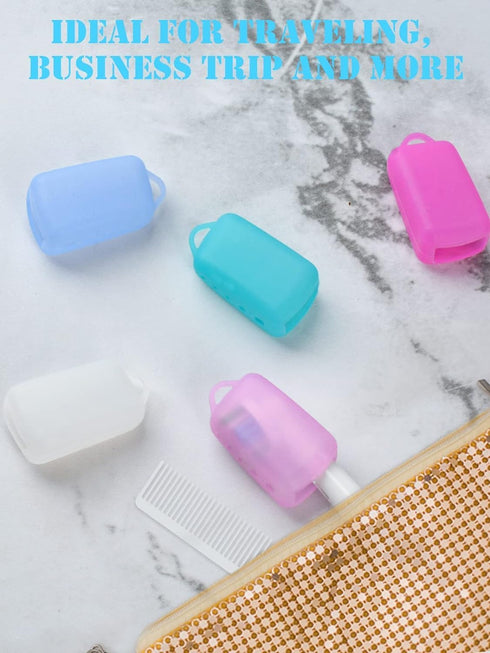 4 Pack Travel Toothbrush Head Covers Toothbrush Protector Cap Great for Home and Outdoor Travel, Camping, Bathroom, School, Business, FHX004...