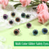 TOAOB 120pcs Glitter Plastic Safety Eyes 10mm Crafts Doll Eyes 10 Colors Half Round Craft Crochet Eyes with Washers for Stuffed Animals Amigurumis...