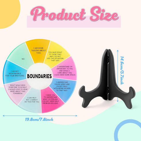 2PCS Things I Can Control Therapy Office Desk Decor Acrylic Feelings Wheel with Base Therapy Office Mental Health Decor Social Worker Office Emoti...