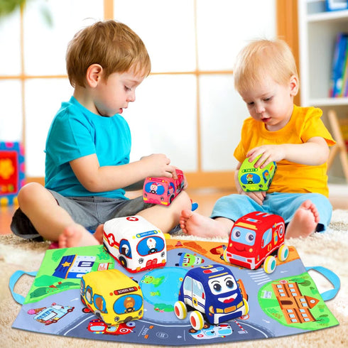 Baby Toys 6 to 12 Months - Soft Car Toys for 1 Year Old Boy Girl with Playmat Storage Bag - Infant Baby Toys 12-18 Months Toddler Toys Age 1-2 - 1...