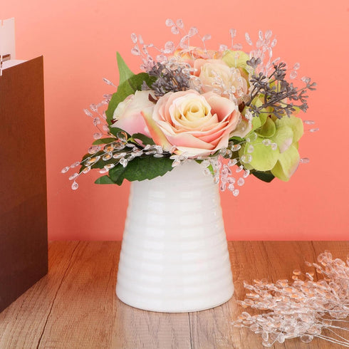Fityle 50pcs Crystal Bud Branches Artificial Flower Twigs for Wedding Party Home Decor Floral Crafts - White, 15cm...