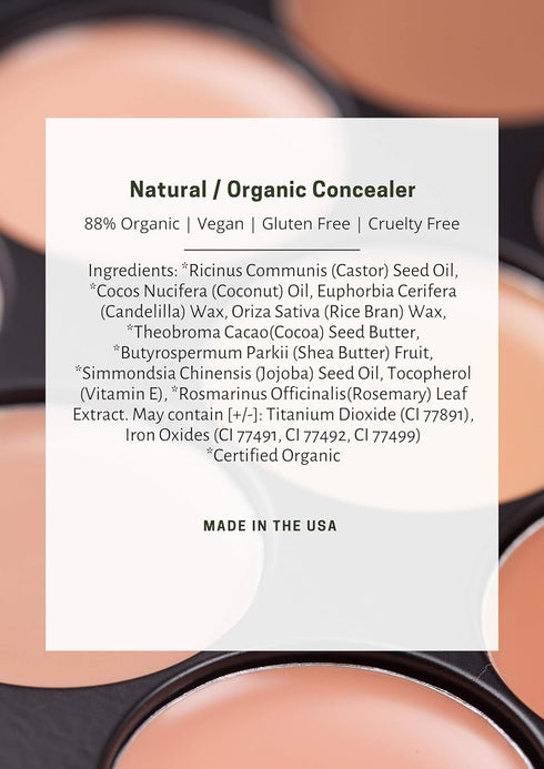 Mom's Secret 100% Natural Concealer, Organic, Vegan, Gluten Free, Cruelty Free, Made in the USA, 0.11 oz. (Flawless 20)...
