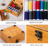 Flytreal Sewing Kit Small Box Basket, Wooden Hand Home Sewing Repair Tool Kit, Beginner Universal Sew Kit Accessories for Women, Men, Adults, Girl...