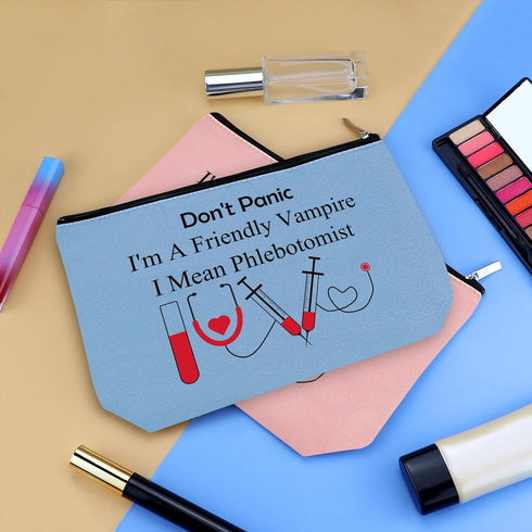 Nurse Gifts Funny Phlebotomist Gifts Makeup Bag for Women Nursing Graduation Gifts for Phlebotomy Technician Cosmetic Bag Pouch Nurse Birthday Gif...