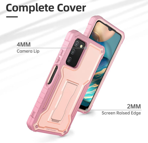 ExoGuard for Samsung Galaxy A03S 5G Case, Rubber Shockproof Heavy Duty Case with Screen Protector for Samsung A03S 5G Phone, Built-in Kickstand (P...