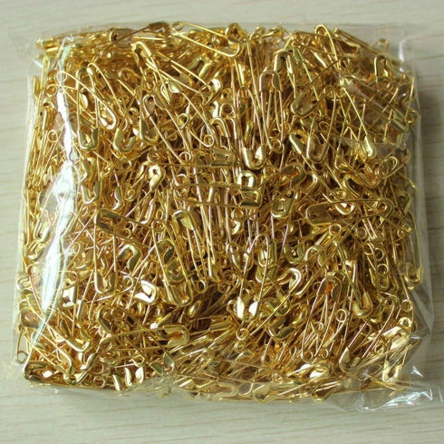 1000 pcs Exquisite Small 19mm Gold Tone Metal Clothing Accessories Trimming Fastening Safety Pins (Gold, 1000pcs)...