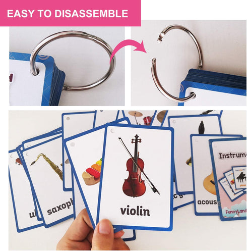 20PCS/Set Instrument Kids Gifts English Flash Cards Pocket Card Educational Learning Baby Toys for Children Pre-Kindergarten...