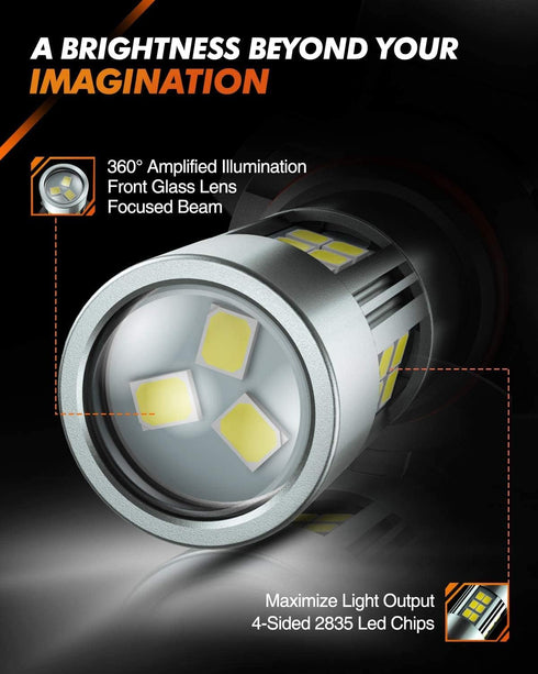 SEALIGHT 9006 Fog Lights LED Bulb, 9006 Hb4 LED Fog Light Bulbs 1:1 Size 9006 Bulb Plug And Play, 6000k Xenon White Light Pattern, Pack of 2...