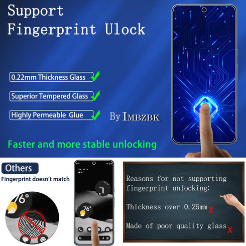 IMBZBK 4 Pack Screen Protector for Google Pixel 8 Pro Tempered Glass with 4 Pack Camera Lens Protector, Accessories 9H Anti Scratch for Pixel 8 Pr...