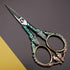 Embroidery Scissors, Sharp Pointed Sewing Scissors for Craft Cross Stitch Needlework Artwork Knitting Threading Small DIY Tools, 4.6in Gold Green ...
