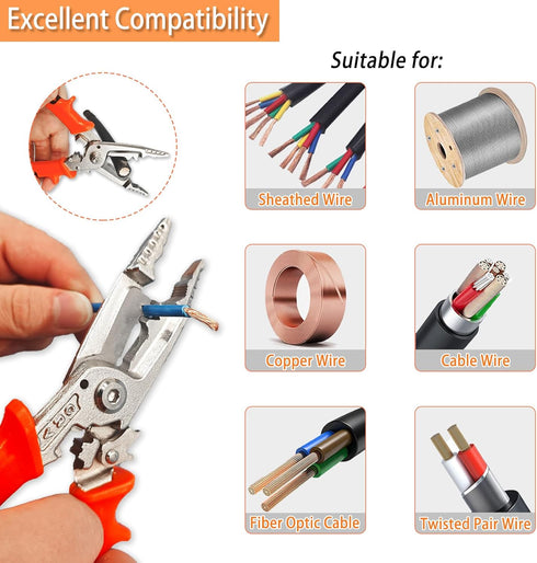 9 in 1 Wire Stripper Tool,Wire strippers,Wire Stripper Pliers Tool with Tail Cutter,Cable Cutters,CR-V Multifunctional Wire Stripping Crimping Too...