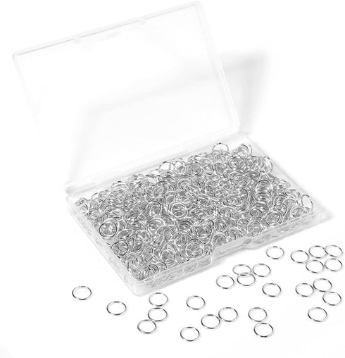 1000 Pcs 8mm Open Jump Rings Silver Plated Jump Rings for Jewelry Making Single Ring Bulk for DIY Craft Earring Necklace Bracelet Pendant Choker J...