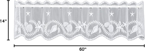 Heritage Lace White 60"X14" Tidepool Valance...