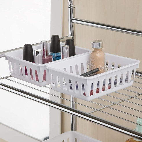 Tribello Mini Plastic Baskets for Organizing, White Drawer/Closet Storage Tray, Size 6 x 5 x 2 - Pack of 6 - Made in USA...