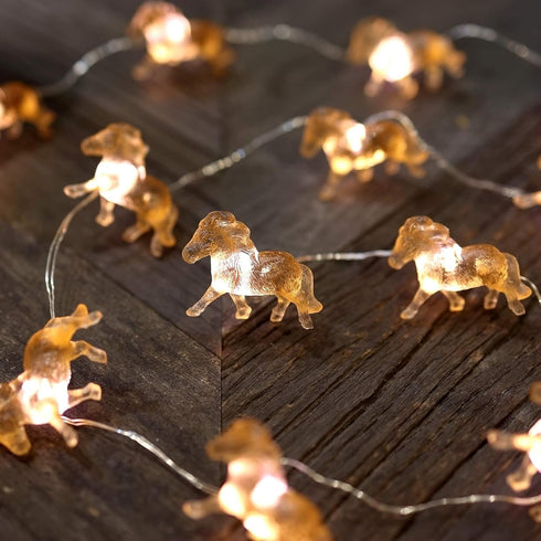 Outdoor Solar lights Solar Garden Lights Cute Decorative Fairy Solar String Lights Waterproof Horse Gifts for Women Novelty Pony Lights 40LEDs 14f...