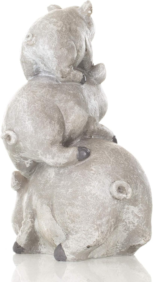 Garden items - 11658 Pigs Garden Statue, one Size, Light Gray...