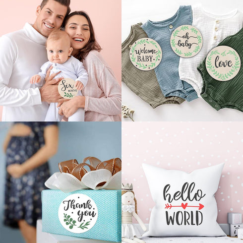 35 Pieces Baby Shower Stencils for Painting, Cute Onesie Stencils Baby Theme Painting Templates Reusable Baby Shower Stencils for Onesies Bibs Bod...