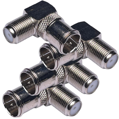 CESS Right Angle Coax F-Jack to F-Quick Push On Plug, Male/Female Adapter - Support Comcast, Time Warner, Cox Communications, Charter Communicatio...
