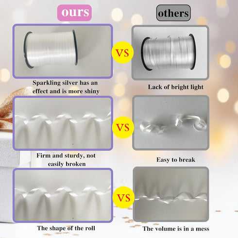 500 Yard White Curling Ribbon, White Ribbon, Curling Ribbon ?for Birthday Party Festival Decoration Balloon Ribbon, Balloon String, Thin Ribbon,Cu...