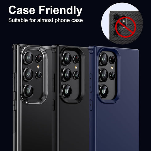 WSKEN for Samsung Galaxy S24 Ultra Camera Lens Protector, Ultra Thin Scratch Resistant 9H Tempered Glass with Aluminum Metal Circle Camera Screen ...