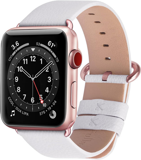 Fullmosa Leather Bands Compatible with Apple Watch Band 49mm 46mm 45mm 44mm 42mm for Men Women, Grain Genuine Leather Strap for iWatch Ultra 2/Ult...