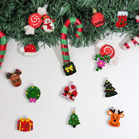 30pcs Mini Christmas Ornaments for Mini Tree Decorations Small Christmas Ornaments Resin Miniatures for Craft Christmas Decor...