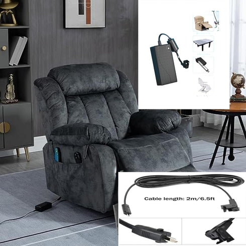 Power Recliner Power Supply, 2-Pin 29V 2A Adapter AC/DC Switching Power Supply Universal Adapter with Extension Cord, Compatible with Car Lift Cha...