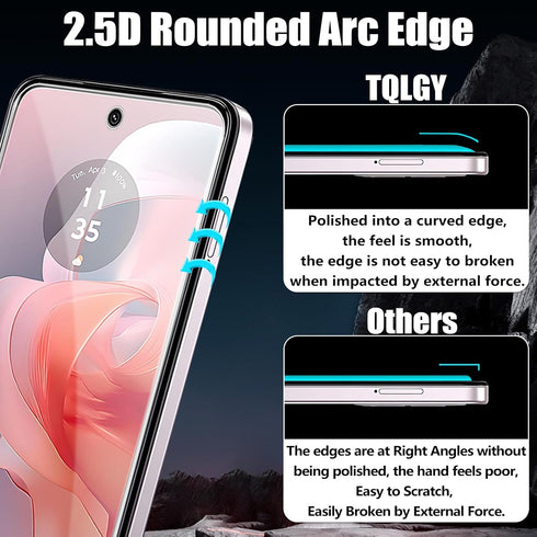 TQLGY 3 Pack Screen Protector for Motorola Moto G Power 5G 2024 with 3 Pack Camera Lens Protector, Ultra HD Tempered Glass, 9H Hardness, Anti-Scra...