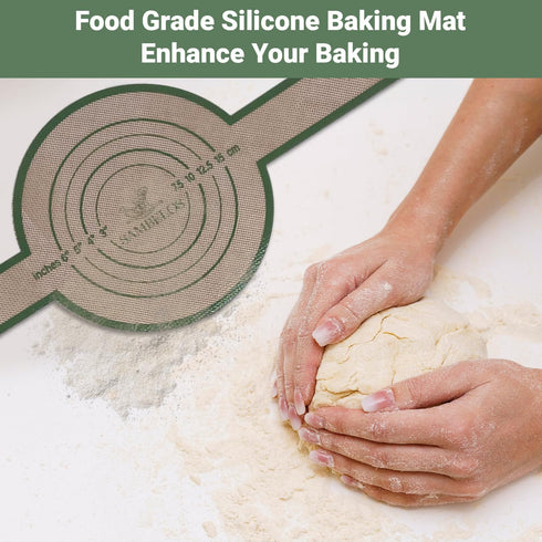 Silicone Bread Sling 5 PCS Gift Set- Set Includes 3 Green Silicone Bread Sling Oval and Round,1 Brush,1 Spatula. Non-Stick Sourdough Silicone Brea...