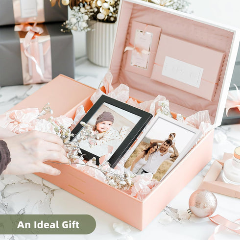 HappyHapi 4x6 Picture Frame White, Wood Photo Frame for 4x6 Pictures, Tabletop or Wall Mount Display Picture Frames for Prints, Photos, Paintings,...