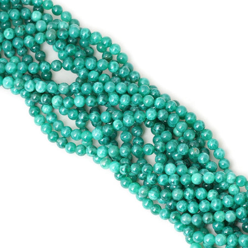 60PCS 6mm Natural Peacock Vein Agate Gemstone Round Loose Beads for Jewelry Making Jewelry Design1 Strand 15"...