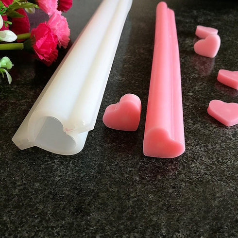 EchoDone Heart Tube Column Silicone Soap Mold Embed Soap Making Supplies Tool Heart Shape Candle Mold Set Soap Mould...